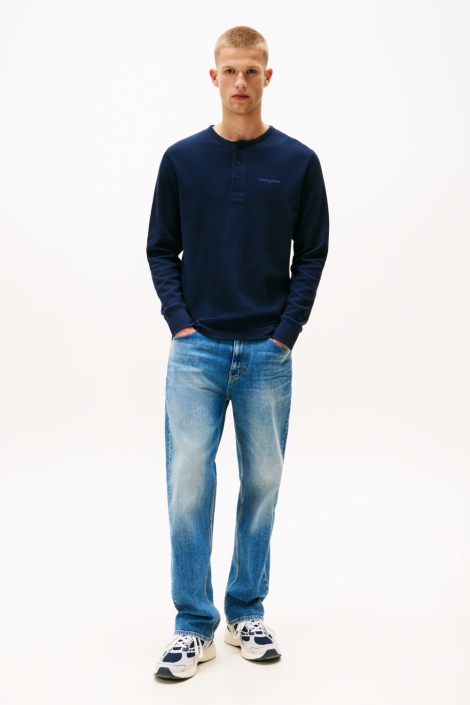Tommy Jeans tjm slim waffle script henley